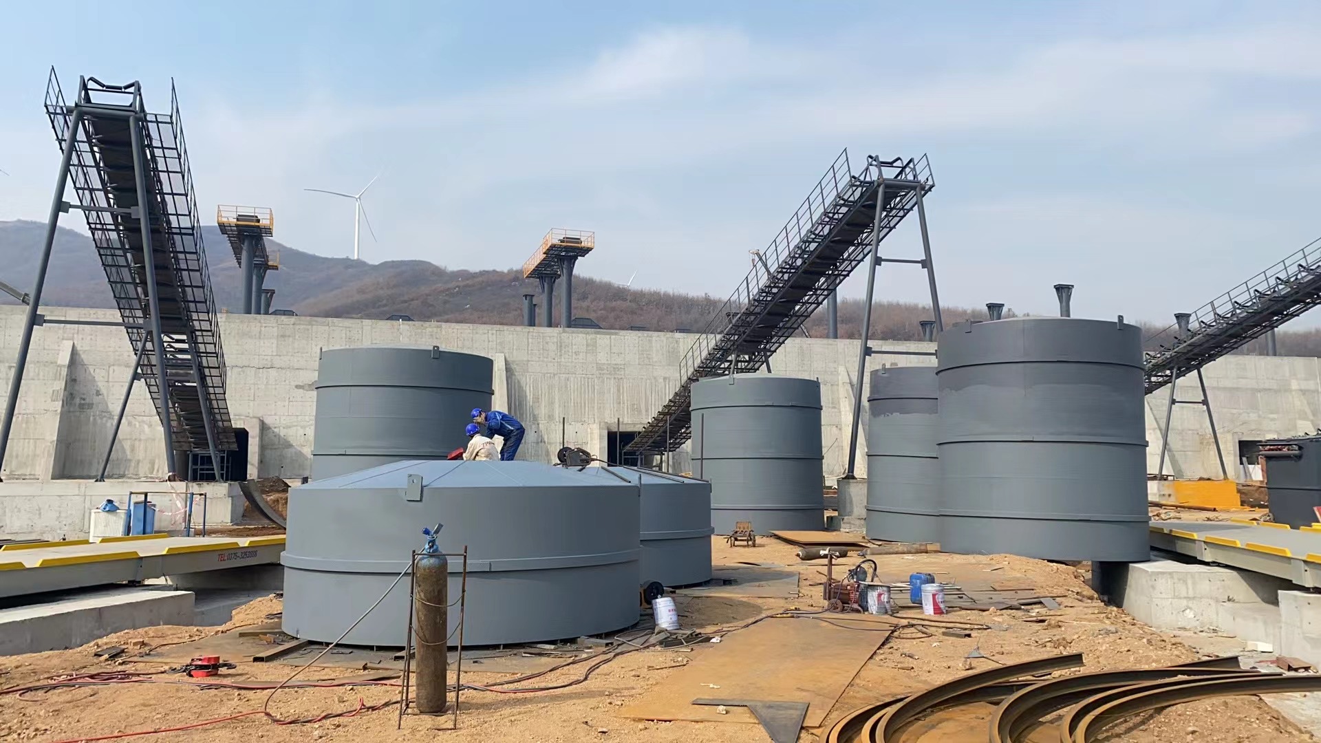 杭州骨料钢板仓河南项目大型骨料仓生产线进度
